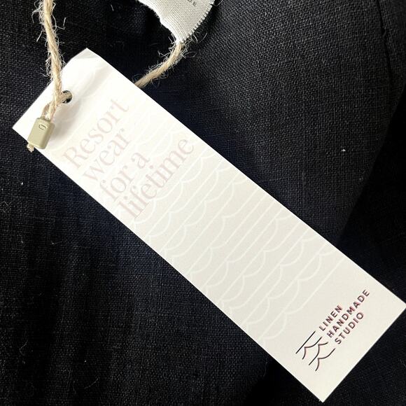 Linen Handmade Studio Black Skirt Size 2 - Picture 9 of 11